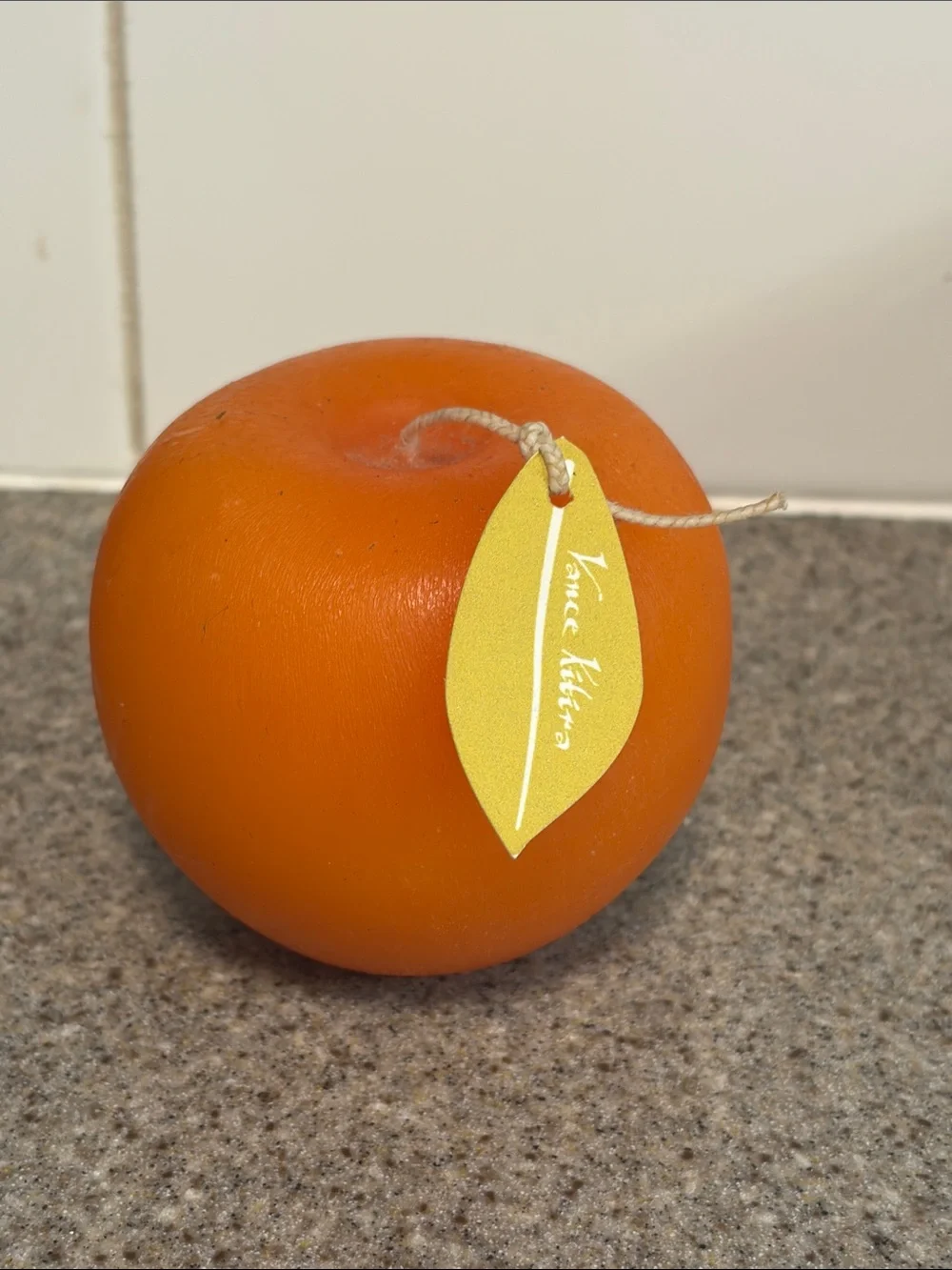 APL Orange Decorative Apple Accent with Yellow Tag